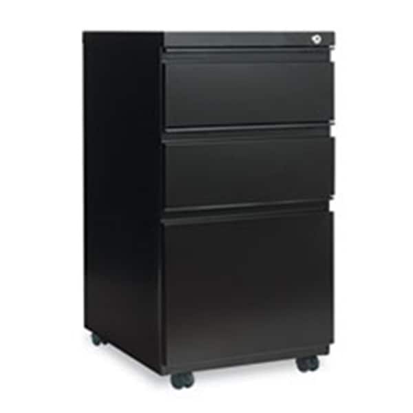 Alera Technologies 14.87 x 19.12 in. Three-Drawer Metal Pedestal File with Full-Length Pull - Black - PBBBFBL