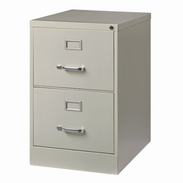 Alera Two-Drawer Economy Vertical File, 2 Legal-Size File Drawers, Light Gray, 15 in.x25 in.x28.38 in. - 26136