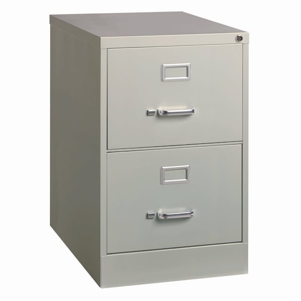 Alera Two-Drawer Economy Vertical File, 2 Legal-Size File Drawers, Light Gray, 15 in.x25 in.x28.38 in. - 26136
