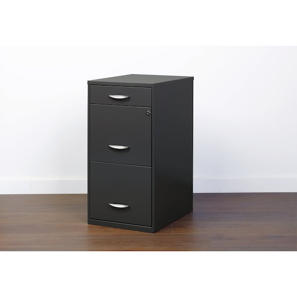 Space Solutions 14.25 in W 3 Drawer Vertical File Cabinet W/ Pencil Drawer, Charcoal - 20205