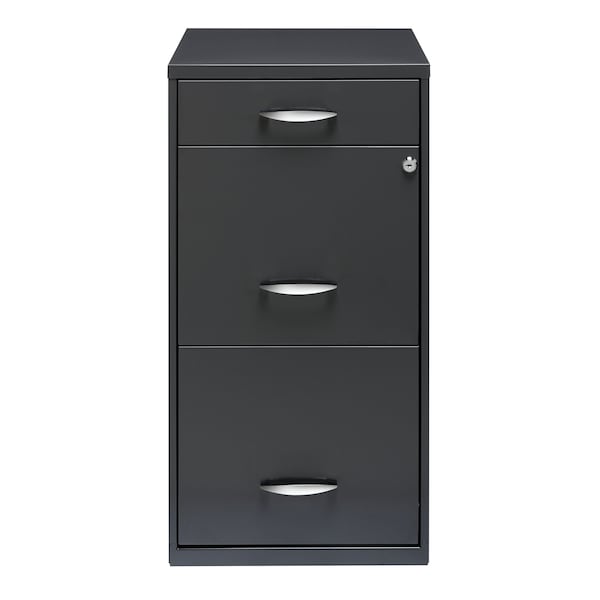 Space Solutions 14.25 in W 3 Drawer Vertical File Cabinet W/ Pencil Drawer, Charcoal - 20205