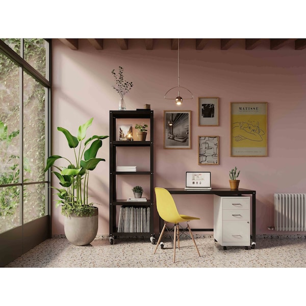 Space Solutions 14.25 in W 3 Drawer Mobile Vertical File Cabinet, Pearl White - 24428
