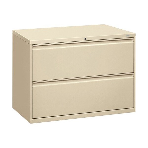 Hon HON 892LL, 800 SERIES TWO-DRAWER LATERAL FILE, 42W X 19.25D X 28.38H, PUTTY - HON892LL