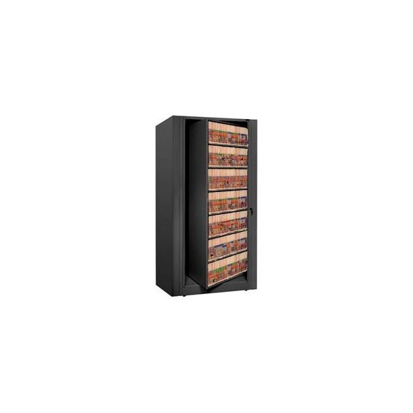 Datum Filing Systems Rotary File Cabinet Starter Unit, Letter, 6 Shelves, Black - XLT-S7-T25