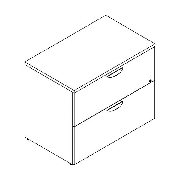 Lorell Lateral File, 2 Drawers, 36inWx22inDx29inH, Gray Elm - LLRPL2236GE