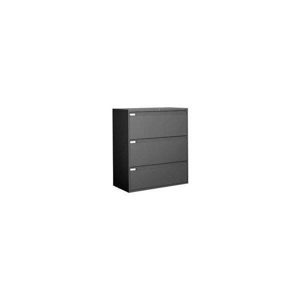 Gec Global 9300 Series 42"W 3 Drawer Binder Lateral File - Black - 9342P3F-1H-BLK