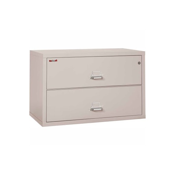 Fire King Fireking Fireproof 2 Drawer Lateral File Cabinet Letter-Legal Size 44-1/2"W x 22"D x 28"H - Lt Gray - 244CPL