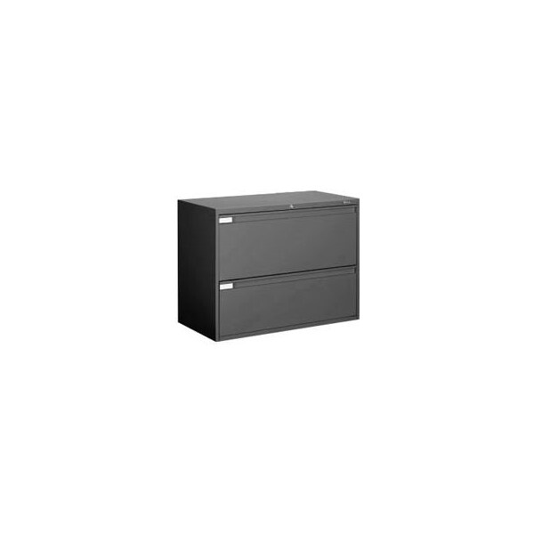 Gec Global 9300 Series 42"W 2 Drawer Binder Lateral File - Black - 9342P2F-1H-BLK