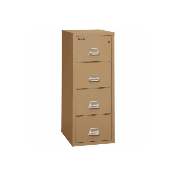 Fire King Fireking Fireproof 4 Drawer Vertical File Cabinet - Letter Size 18"W x 25"D x 53"H - Sand - 4/1825CSA