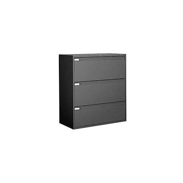 Gec Global 9300 Series 36"W 3 Drawer Binder Lateral File - Black - 9336-P-3F1HBLK