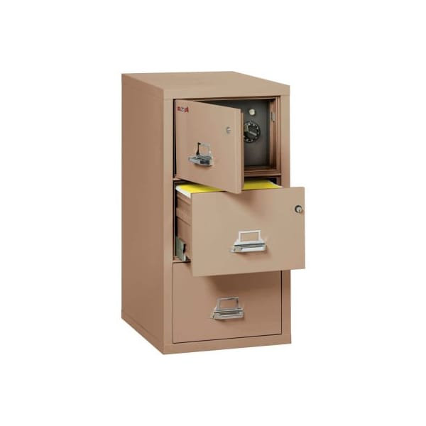 Fire King Fireking Fireproof 3 Drawer Vertical Safe-In-File Legal 20-13/16"Wx31-9/16"Dx40-1/4"H Taupe - 3-2131-CTASF