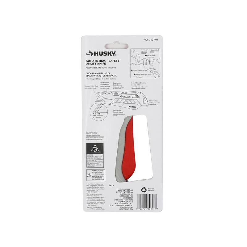 Husky Aluminum Squeeze Safety Utility Knife - 00044