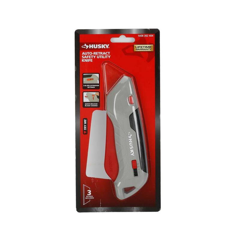 Husky Aluminum Squeeze Safety Utility Knife - 00044