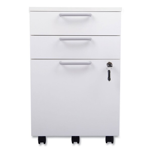 Union & Scale Essentials Mobile Pedestal File, Left or Right, 3-Drawers: Box/Box/File, Legal/Letter, White - UN56980-CC
