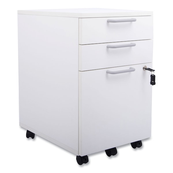 Union & Scale Essentials Mobile Pedestal File, Left or Right, 3-Drawers: Box/Box/File, Legal/Letter, White - UN56980-CC