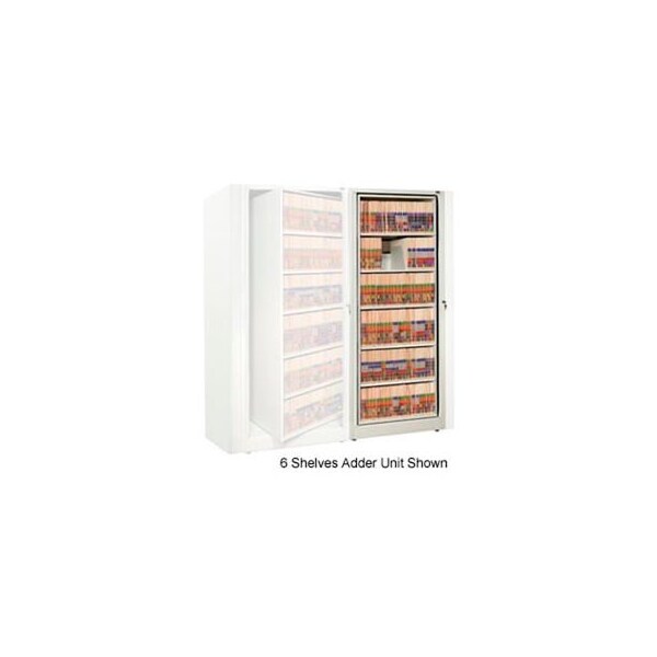 Datum Filing Systems Rotary File Cabinet Adder Unit, Legal, 6 Shelves, Bone White - XLG-A7-T15