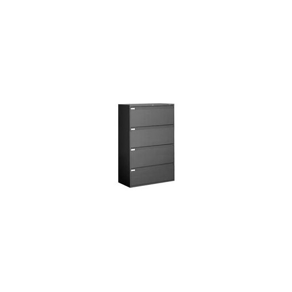 Gec Global 9300 Series 42"W 4 Drawer Binder Lateral File - Black - 9342P4F1-H-BLK
