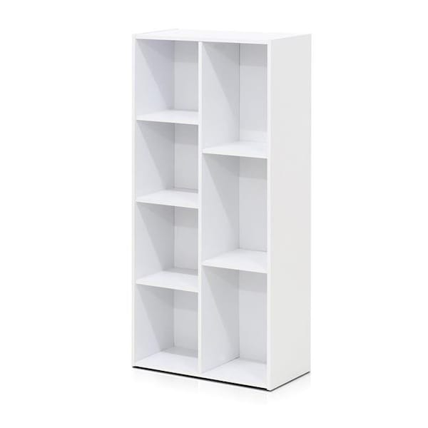 Furinno Furinno 11048WH 7-Cube Reversible Open Shelf; White - 11048WH