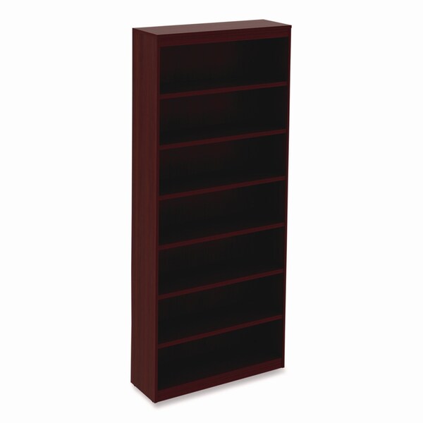 Alera Valencia Series Square Corner Bookcase, SevenShelf, 3563w x 1181d x 8386h, Mahogany - ALEVA78436MY