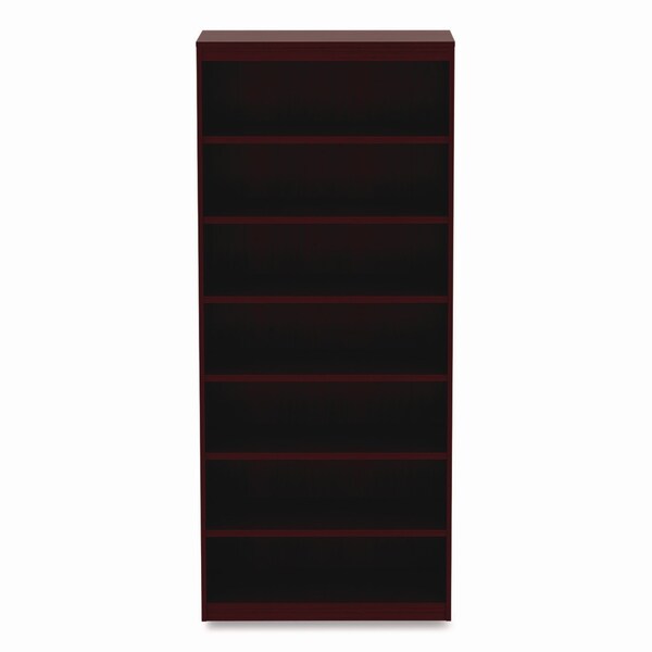 Alera Valencia Series Square Corner Bookcase, SevenShelf, 3563w x 1181d x 8386h, Mahogany - ALEVA78436MY