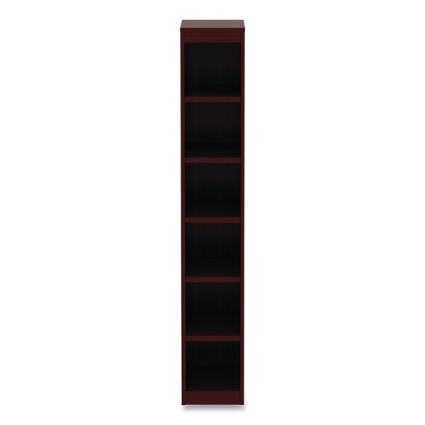 Alera Valencia Series Narrow Profile Bookcase, SixShelf, 1181w x 1181d x 7173h, Mahogany - ALEVA67212MY