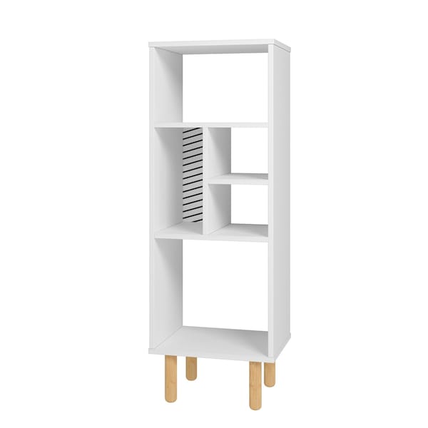 Manhattan Comfort Essex 42.51 Bookcase with 5 Shelves in White and Zebra - 411AMC176