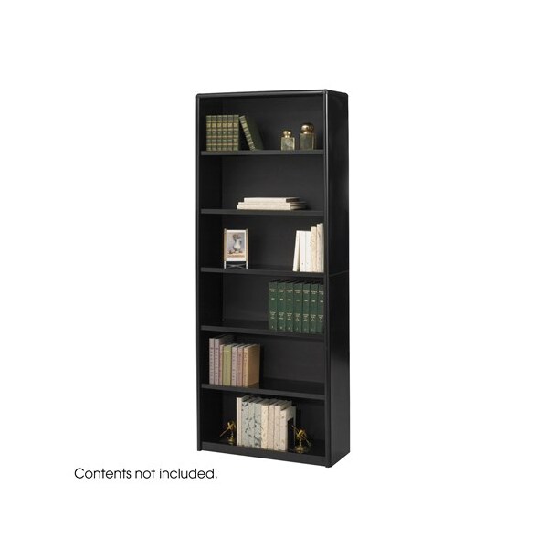 Safco ValueMate Economy Bookcase, 6-Shelf, Black - 7174BL