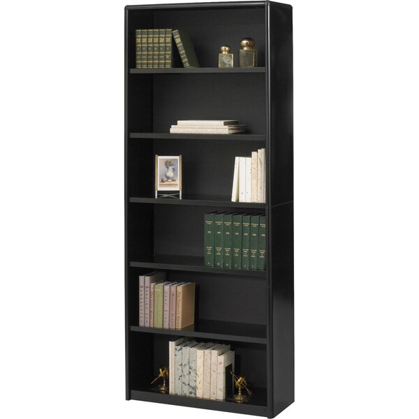 Safco ValueMate Economy Bookcase, 6-Shelf, Black - 7174BL