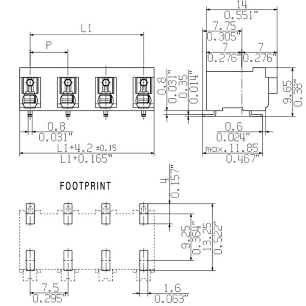Weidmuller Pluggable Terminal Blocks Lsf-Smd 7.50/03/90 Sn Bk Rl - 1473950000