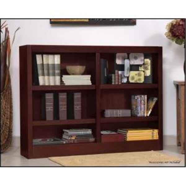 Concepts In Wood Double Wide Bookcase- Cherry Finish 6 Shelves - MI4836-C