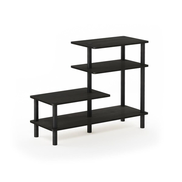 Furinno 18126EX-BK Turn-N-Tube 3-Tier Side Display Rack, Espresso & Black - 31.50 x 25.20 x 11.61 in. - 18126EX/BK