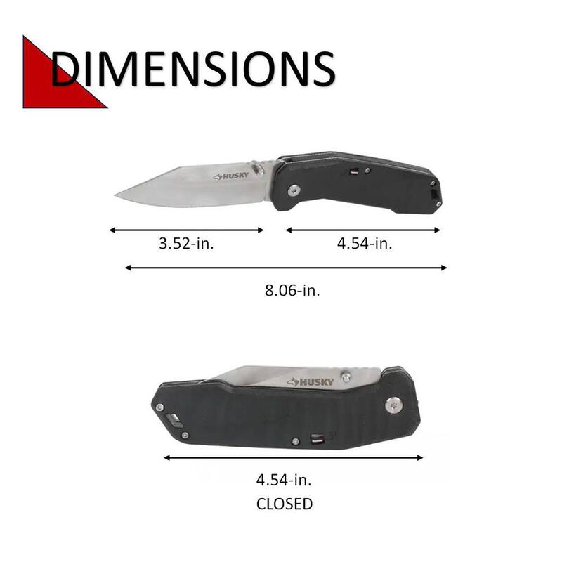 Husky 3.5 in. Spring Assist Folding Knife - 90698