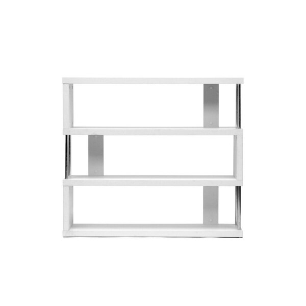 Wholesale Interiors FP-3D-White Barnes White Three-Shelf Modern Bookcase - 847321011724