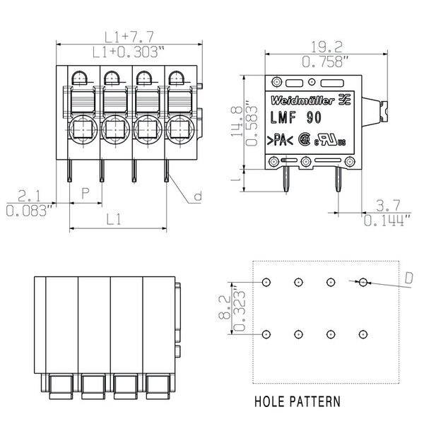 Weidmuller Barrier Terminal Blocks Lmf 5.08/10/90 3.5Sn Or Bx - 1330800000