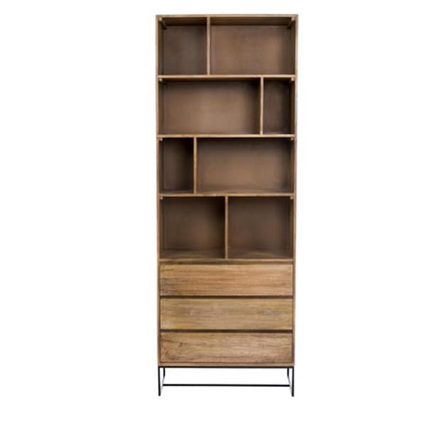 Moes Home Collection Colvin Shelf with Drawers- Natural - SR-1024-24