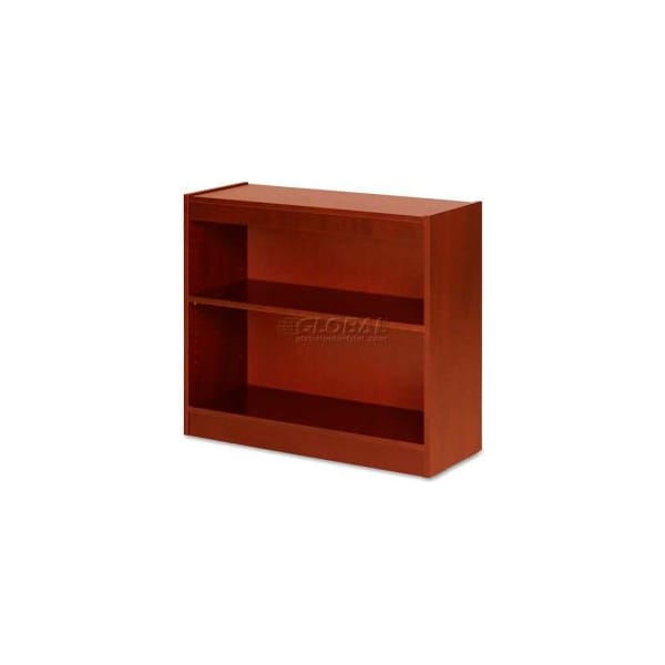 Sp Richards Lorell 2-Shelf Panel End Hardwood Veneer Bookcase, 36"W x 12"D x 30"H, Cherry - LLR89050