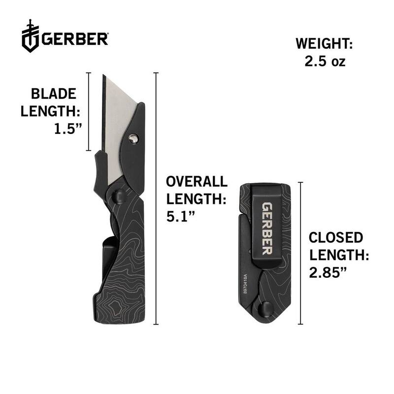 Gerber E.A.B. Stainless Steel Compact Utility Knife in Black Topo - 1074888
