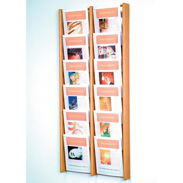 Wooden Mallet 6 x 2 in. Stance 12 Pocket Wall Display - Black & Light Oak - AC48-12BK