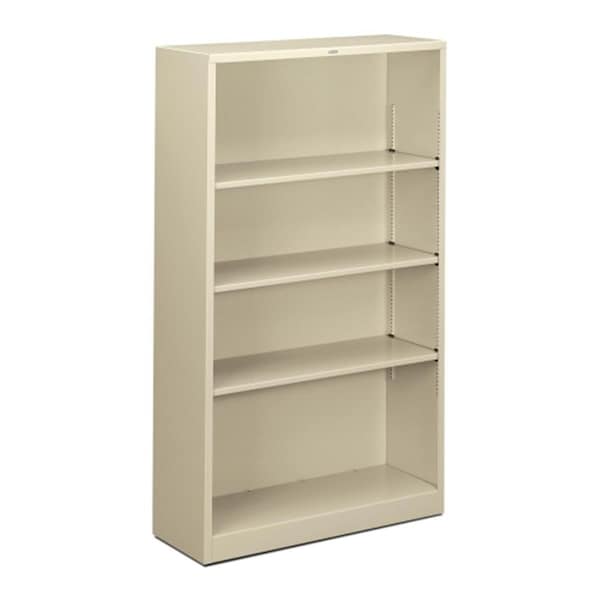 The Hon Co HONS60ABCL 4 Shelf Metal Bookcase 34.5 in. W x 12.63 in. D x 59 in. H Putty - HS60ABC.L