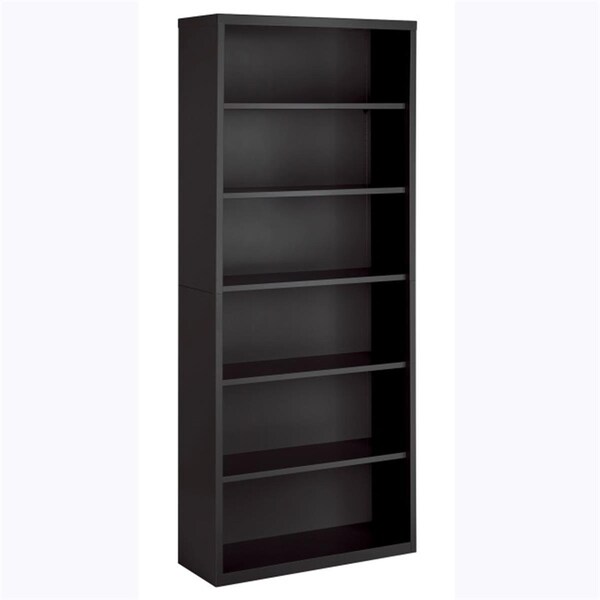 Lorell Fortress Series Wood Veneer 6 Shelves Bookcase Charcoal - LLR59695
