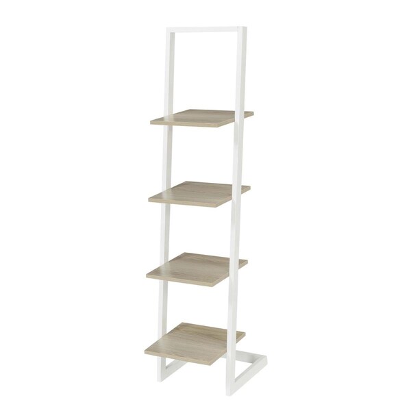 Convenience Concepts Designs2Go 4 Tier Ladder Bookshelf, Ice White & White - 13.5 x 13 x 56 in. - HI2540050