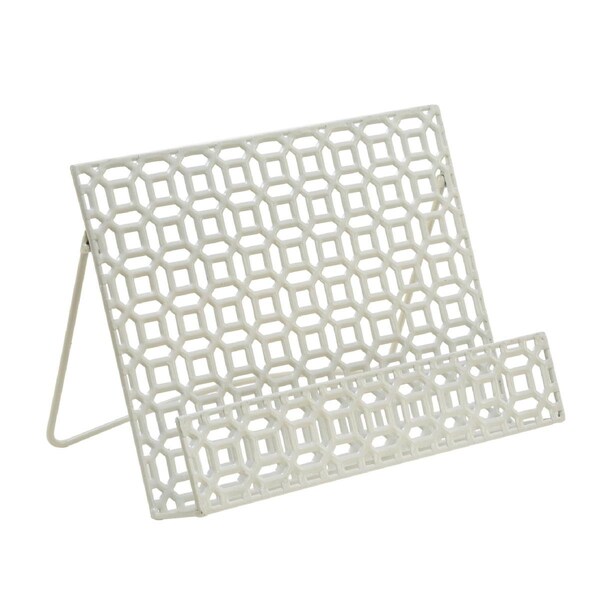 Tripar International Cream Metal Geometric Cookbook Stand - 20597