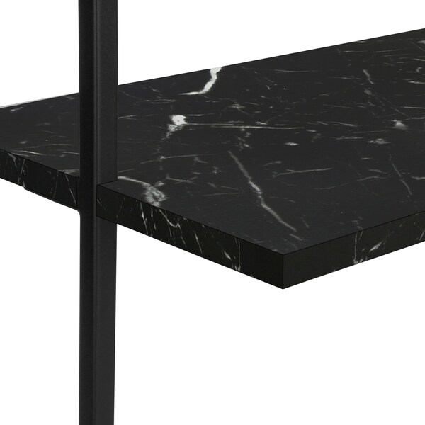 Monarch Specialties Bookshelf, Bookcase, Etagere, Ladder, 5 Tier, 72"H, Office, Bedroom, Metal, Black Marble Look, Black - I 3684