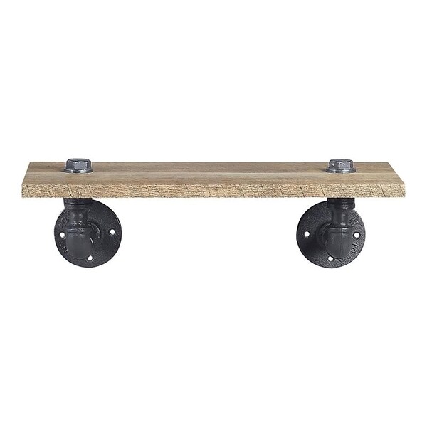 Acme Wooden Wall Rack with 1 Shelf in Oak and Sandy Black - ER-0279OAK