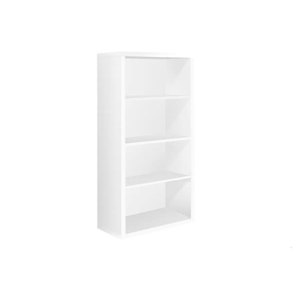 Homeroots 47.5 in. White Particle Board & MDF Bookshelf with Adjustable Shelves - 333357