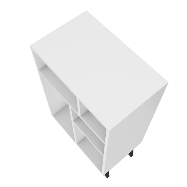 Manhattan Comfort Warren Low Bookcase 3.0, White with Black Feet - 190AMC205