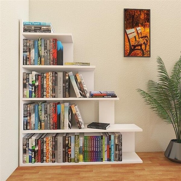 Decorotika Decorotika EC47BCM01 47 in. Echo Accent Ladder Bookcase Bookshelf Shelving Unit - EC47BCM01