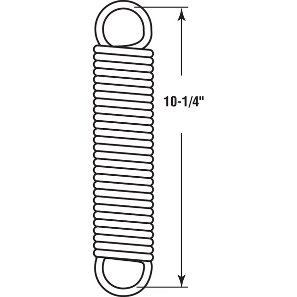 Prime-Line Extension Spring, 7/16 in. x 10-1/4 in. x 0.041 in., Steel, Loop - SP 9638