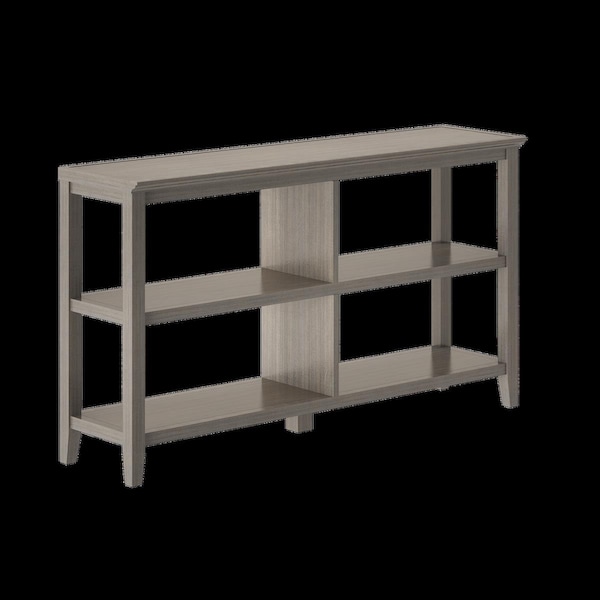 Kd Cama De Bebe 2-Tier Low Wooden Bookcase, Washed Grey - KD2623848