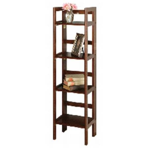 Convenience Concepts WINSOME TRADING--Folding Shelf  4-Tier Antique Walnut - HI143212